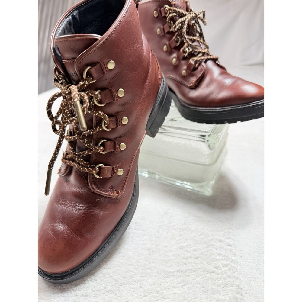 Cole Haan Grand OS Waterproof Leather Combat Boot Lug Sole Cognac Tan Hike 9.5 B - Picture 14 of 14